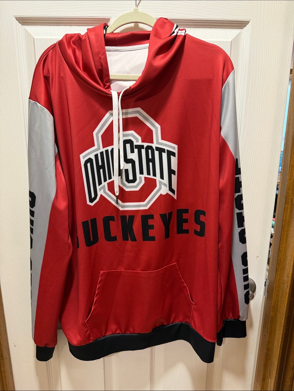 Ohio State Buckeyes Red Hooded Pullover Sweater